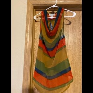 Colorful Striped Sleeveless Top